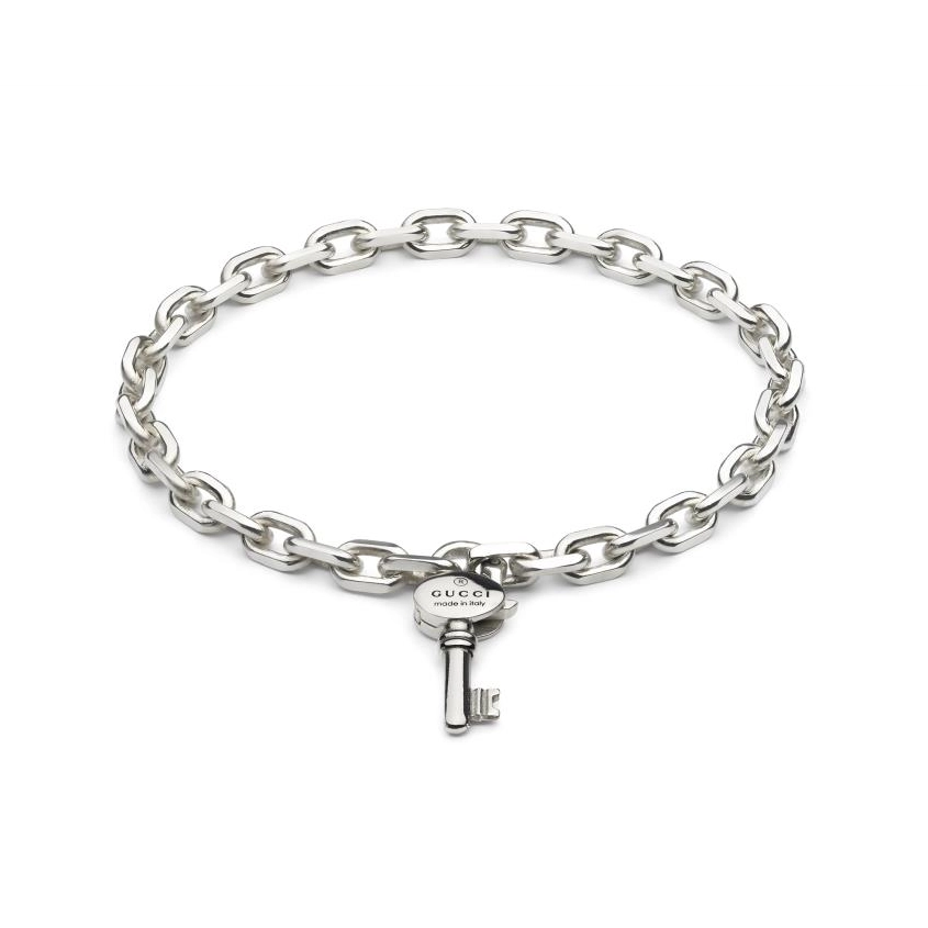 statement gemstone necklace handmade Gucci Sterling Silver Trademark Bracelet