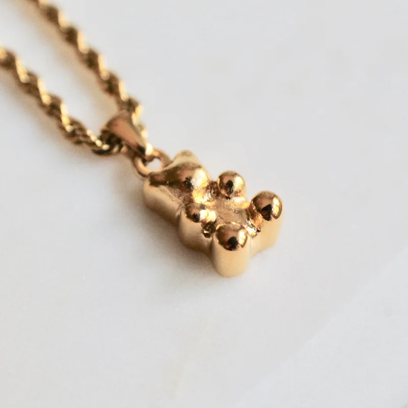 personalized bar necklace silver Gummy Bear necklace