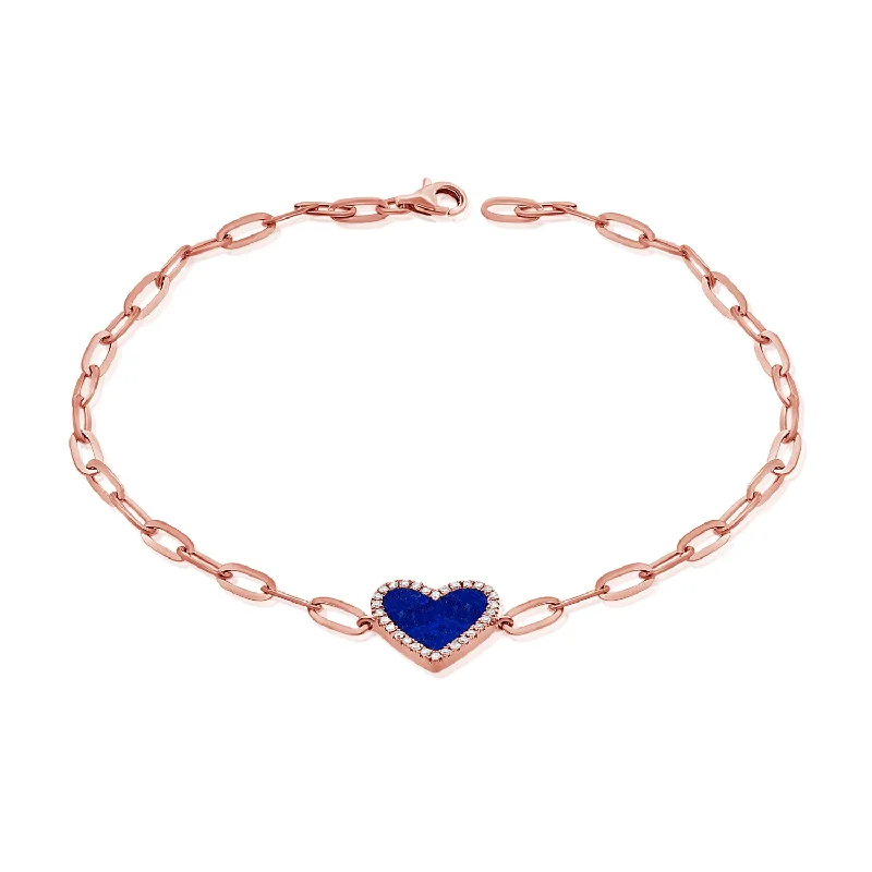 celestial zodiac sign necklace Hearts & Love Bracelet with Blue Lapiz