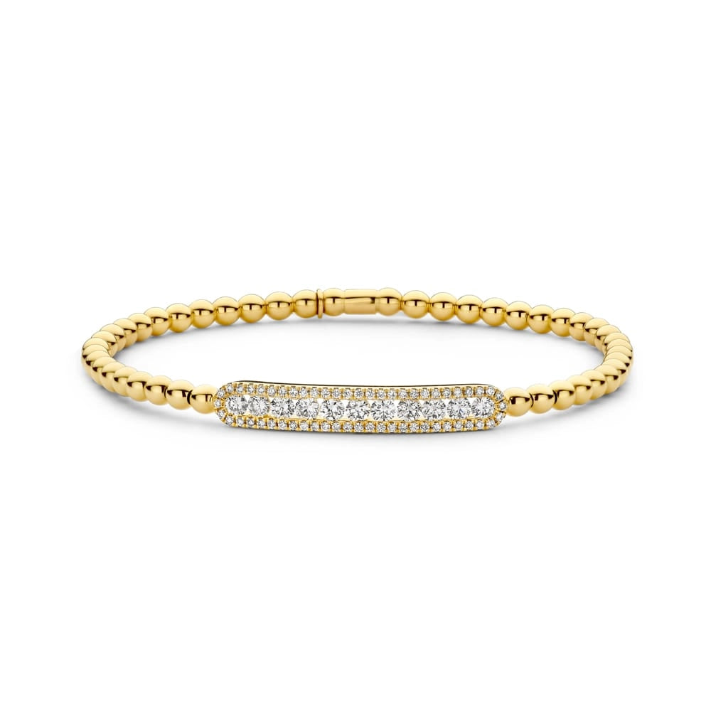 silver wave ring dainty Hulchi Belluni 18K Yellow Gold Beaded Stretch Bracelet with Diamond Section silver wave ring dainty Hulchi Belluni 18K Yellow Gold Beaded Stretch Bracelet with Diamond Section