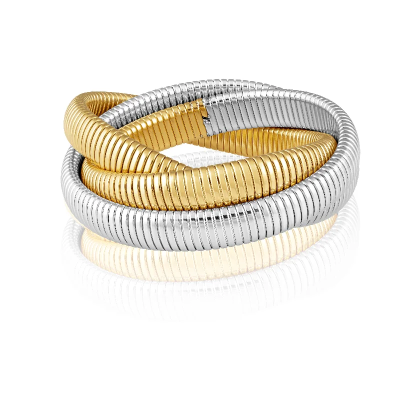 leather cuff bracelet men Infinity Multi Layered Bracelet Two-Tone
