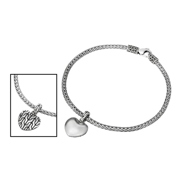 minimalist chain anklet gold John Hardy Classic Chain Sterling Silver Heart Charm Bracelet