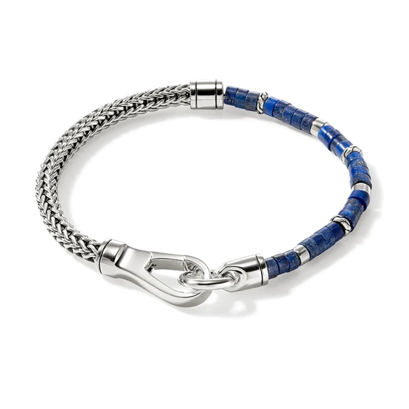 sapphire halo engagement ring John Hardy Heishi Silver 5mm Chain Bracelet