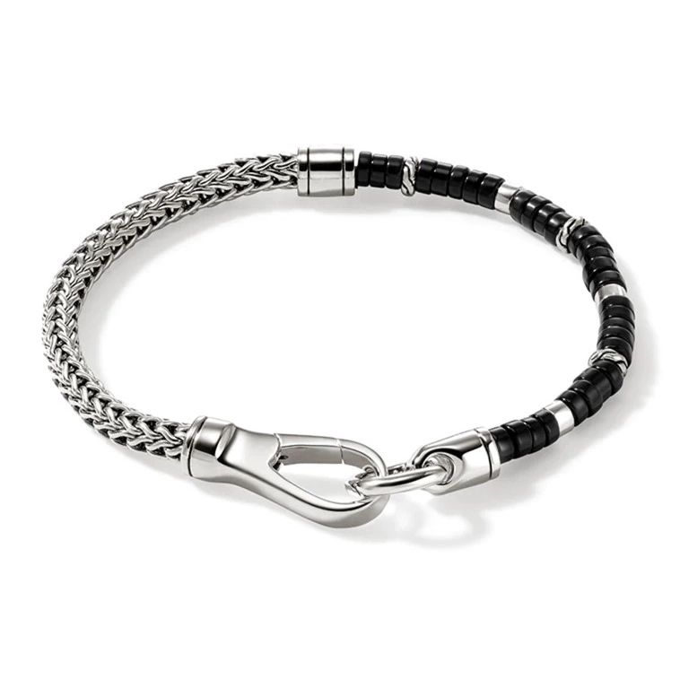 men’s woven leather bracelet John Hardy Heishi Silver 5mm Chain Bracelet