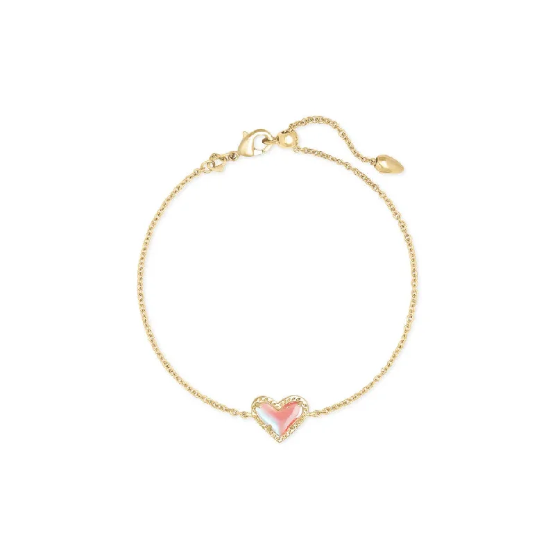 simple gold hoop earrings Kendra Scott Ari Heart Gold Chain Bracelet