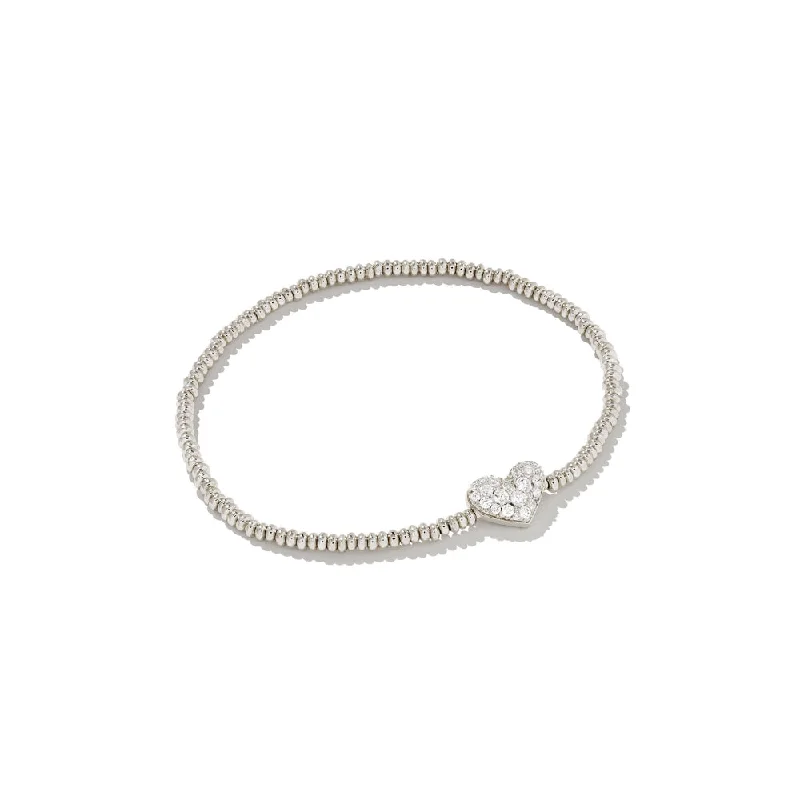 classic cubic zirconia pendant Kendra Scott Ari Pave Heart Stretch Bracelet in White Crystal classic cubic zirconia pendant Kendra Scott Ari Pave Heart Stretch Bracelet in White Crystal