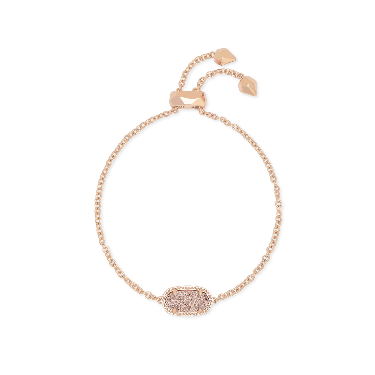 dainty rose gold anklet Kendra Scott Elaina Bracelet in Rose Gold Drusy