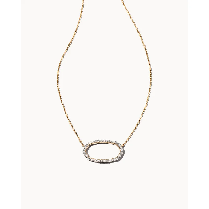 handcrafted beaded bracelet boho Kendra Scott Elisa 14k Gold Open Frame Pendant Necklace in White Diamond
