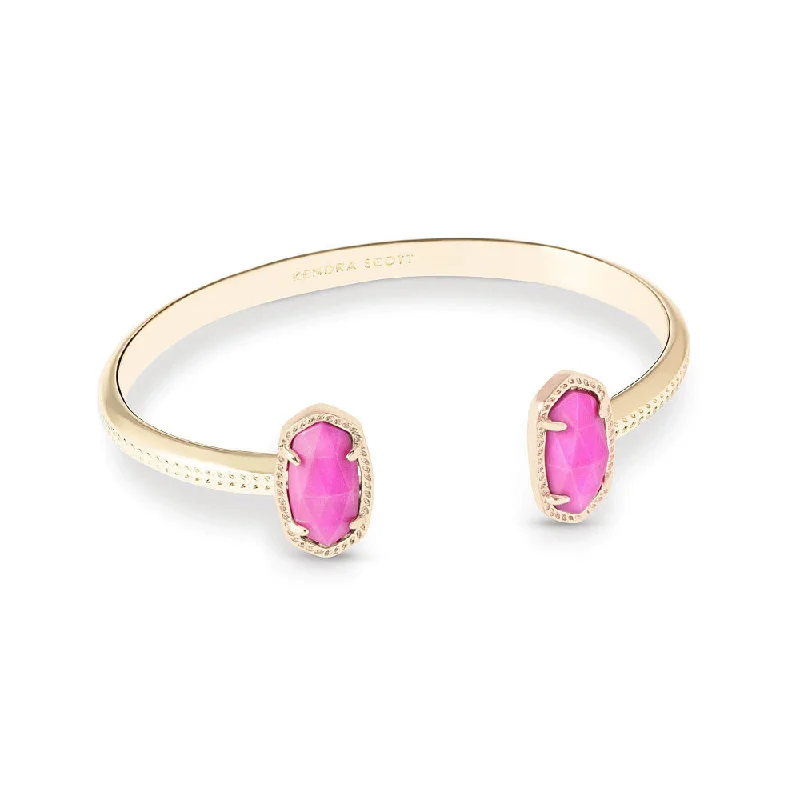rose gold ring with diamonds Kendra Scott Elton Gold Cuff Bracelet in Magenta