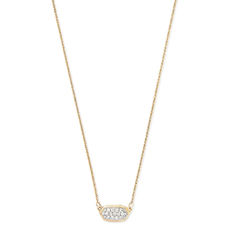 small diamond nose stud Kendra Scott Lisa 14k Gold Pendant Necklace in Pave White Diamond