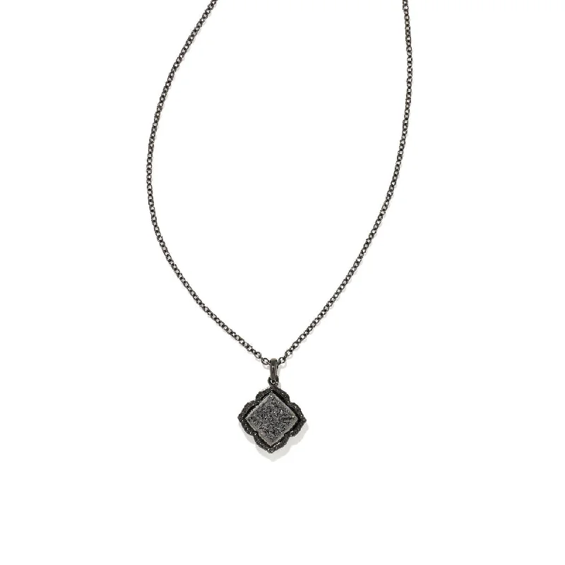 classic diamond solitaire necklace Kendra Scott Mallory Pendant Necklace in Drusy