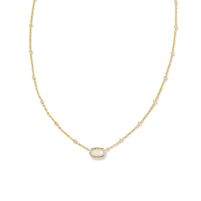 vintage crystal chandelier earrings Kendra Scott Mini Elisa Pendant Necklace - Gold Ivory Mother of Pearl