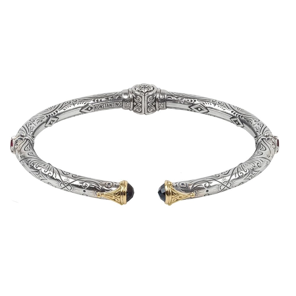 leather cuff bracelet men Konstantino Delos Silver and 18K Gold London Blue Topaz Cuff Bracelet leather cuff bracelet men Konstantino Delos Silver and 18K Gold London Blue Topaz Cuff Bracelet