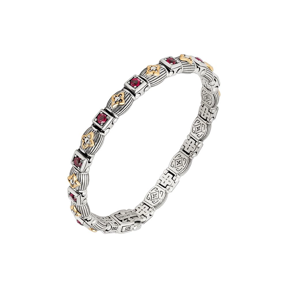 adjustable silver cuff bracelet Konstantino Delos Silver and 18K Gold Rhodolite Bracelet adjustable silver cuff bracelet Konstantino Delos Silver and 18K Gold Rhodolite Bracelet