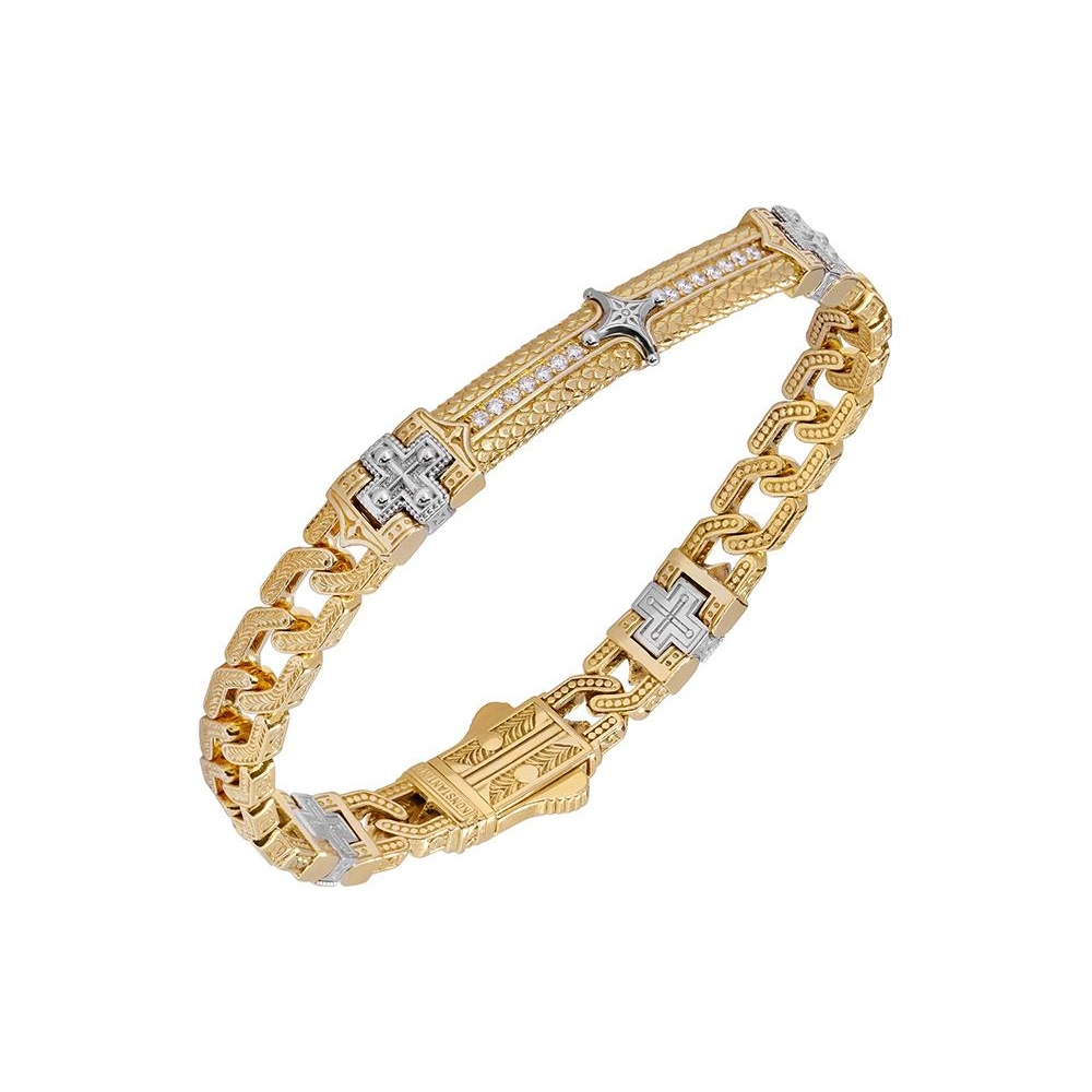 celestial sun and moon pendant Konstantino Mens Kavafi 18K Yellow Gold Diamond Link Bracelet celestial sun and moon pendant Konstantino Mens Kavafi 18K Yellow Gold Diamond Link Bracelet