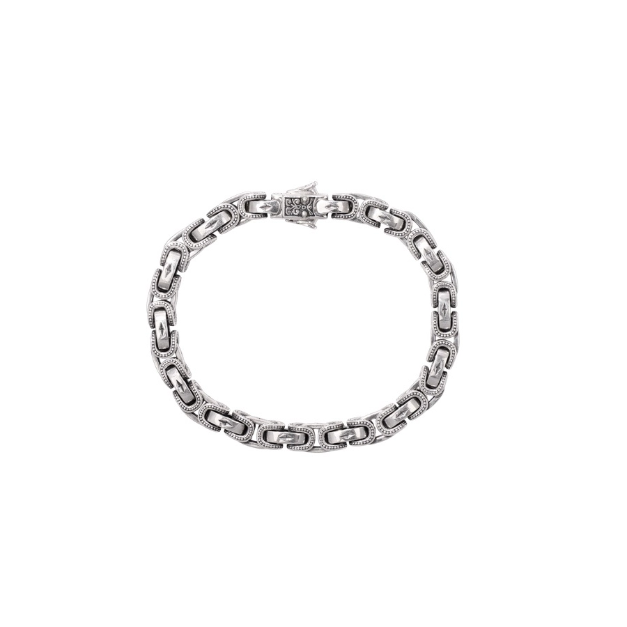 vintage platinum wedding band Konstantino Sterling Silver Link Bracelet