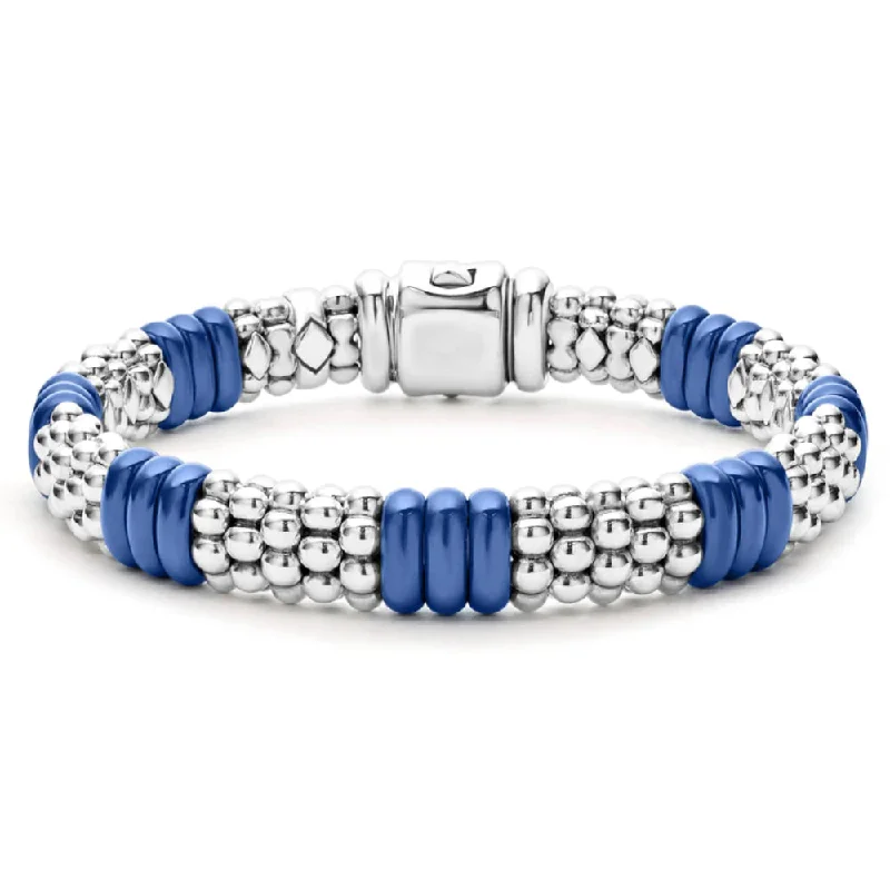 celestial galaxy planet necklace Lagos Blue Caviar Ceramic Caviar Beaded Bracelet, 9mm