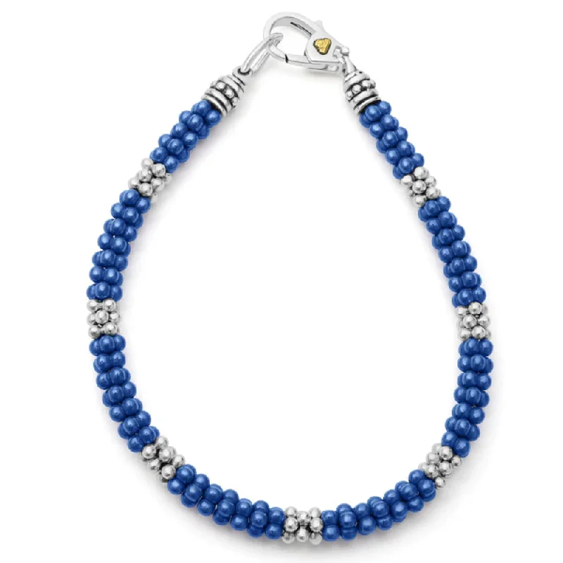 hand-stamped coordinates bracelet Lagos Blue Caviar Ultramarine Ceramic Bracelet