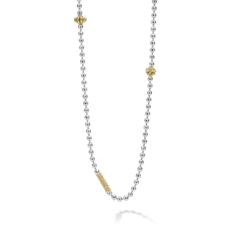 dainty cherry blossom ring Lagos Caviar Icon Two Tone Beaded Necklace