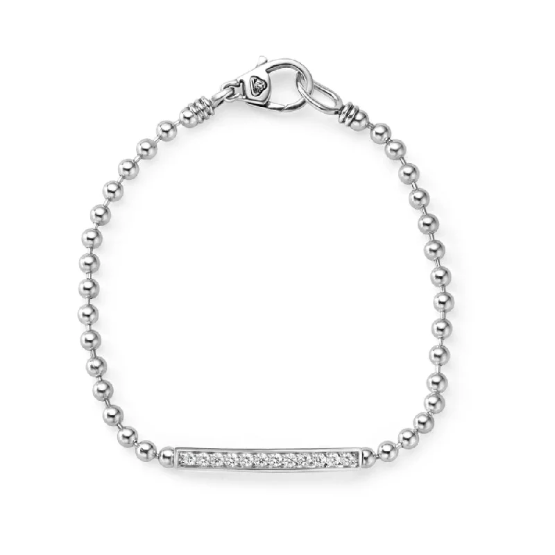 personalized engraved locket Lagos Caviar Spark Diamond Beaded Bracelet