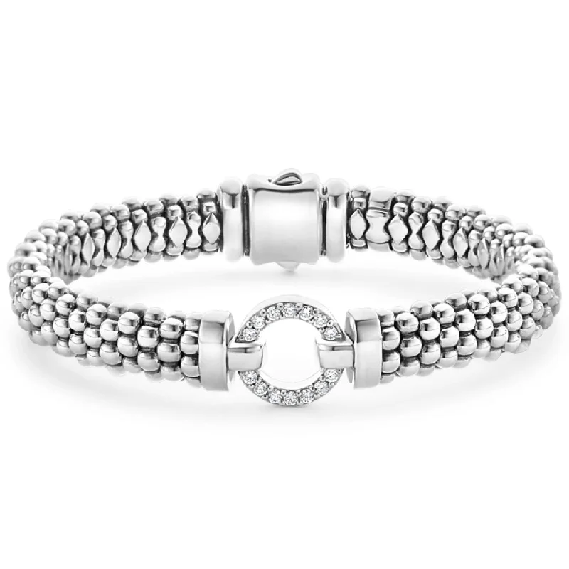 rose gold cubic zirconia earrings Lagos Enso Diamond Circle Caviar Bracelet