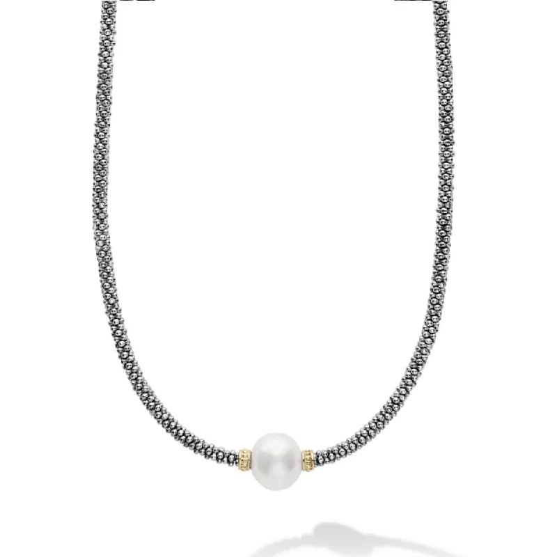 simple crescent moon ring Lagos Luna Caviar Pearl Necklace