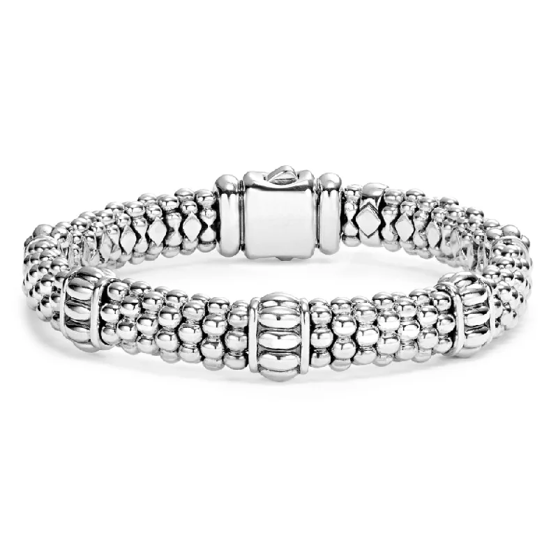 gemstone infinity bracelet Lagos Signature Caviar Fluted Beaded Bracelet, 9mm