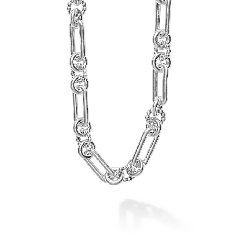 celestial astrology sign ring Lagos Signature Caviar Silver Link Necklace
