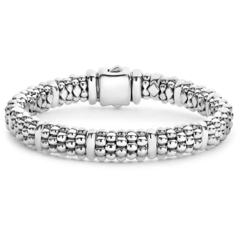 gold engagement ring vintage Lagos Signature Silver Station Caviar Bracelet
