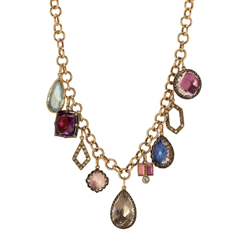 minimal diamond bar necklace Lady Emily One-Of-A-Kind Charms Necklace