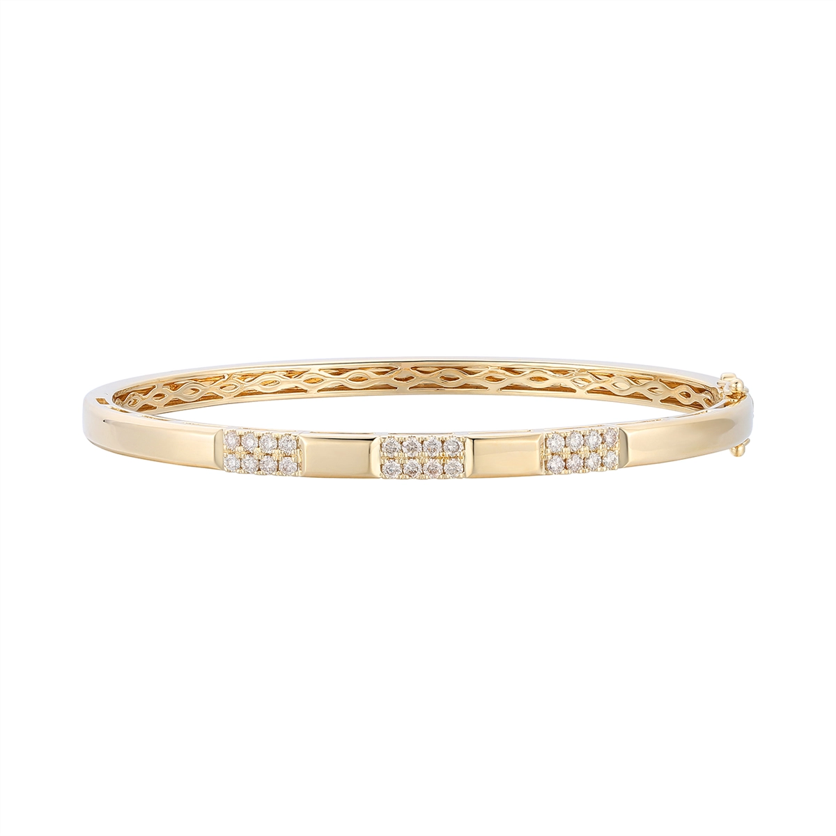 personalized ring with name Le Vian 14K Honey Gold Diamond Bangle Bracelet