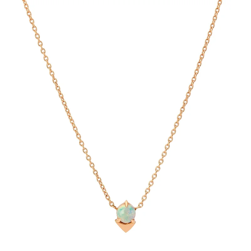 modern geometric silver ring Opal Spike Necklace