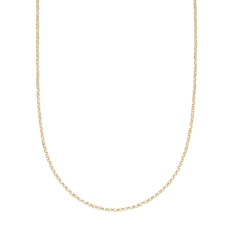 simple snake chain necklace 18" Rolo Chain - Yellow Gold