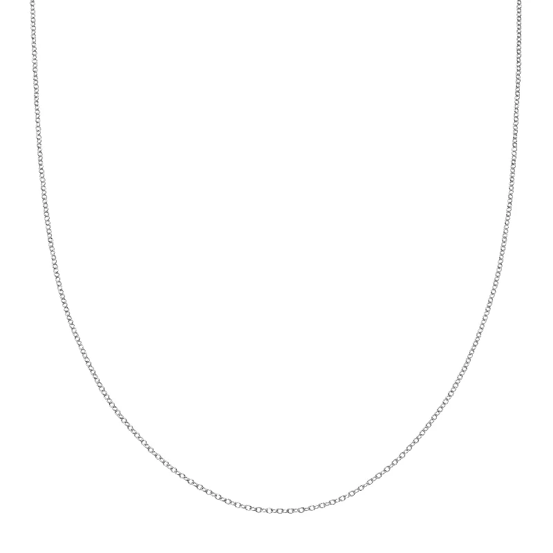 handcrafted beaded hoop earrings 32" Chain - White Gold