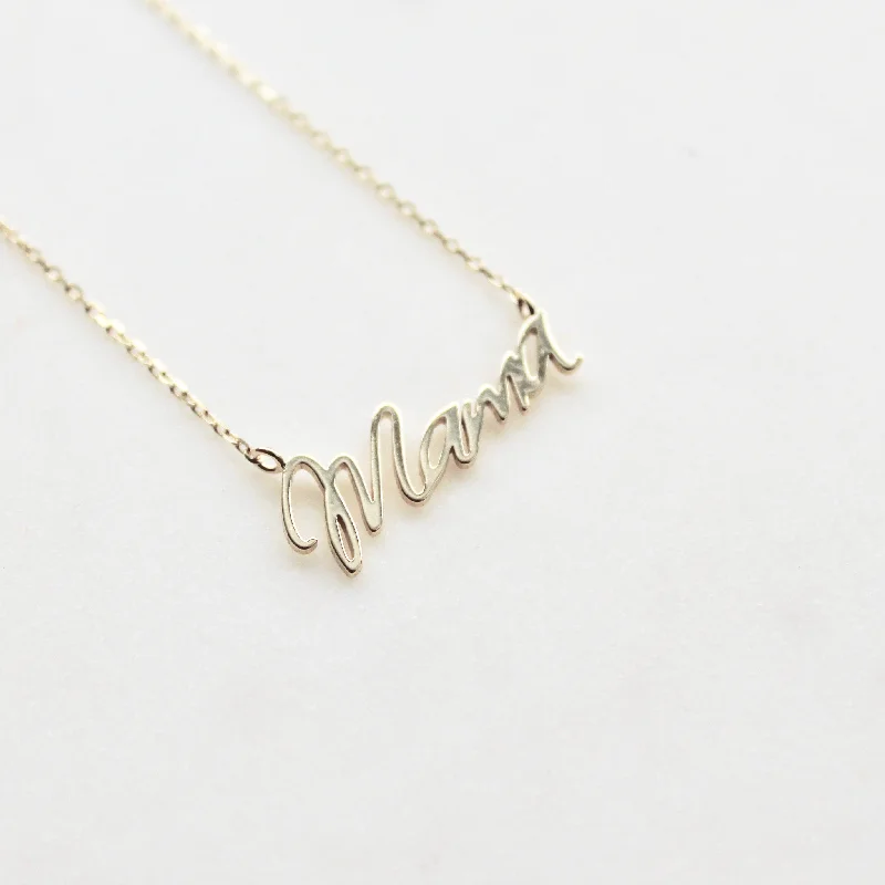 elegant art deco necklace Mama sterling silver necklace