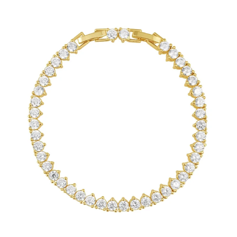 men’s leather and silver bracelet Melinda Tennis Bracelet