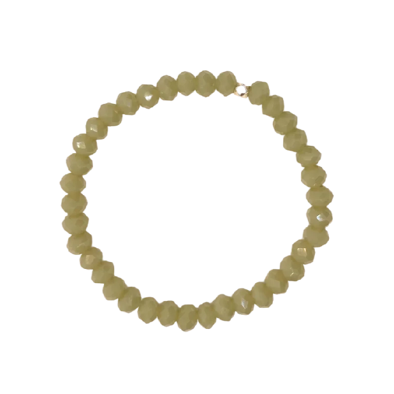 rose gold infinity bracelet Mossy Green Faceted Rondelle 6mm Bracelet