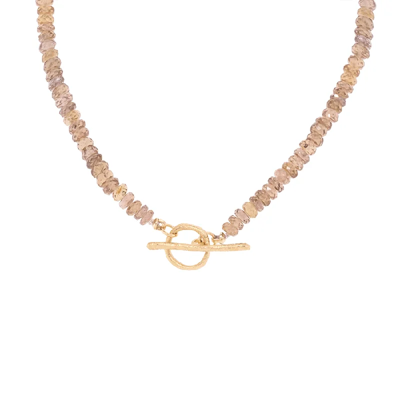 personalized gold bar necklace Natural Brown Garnet Boulder Toggle Necklace