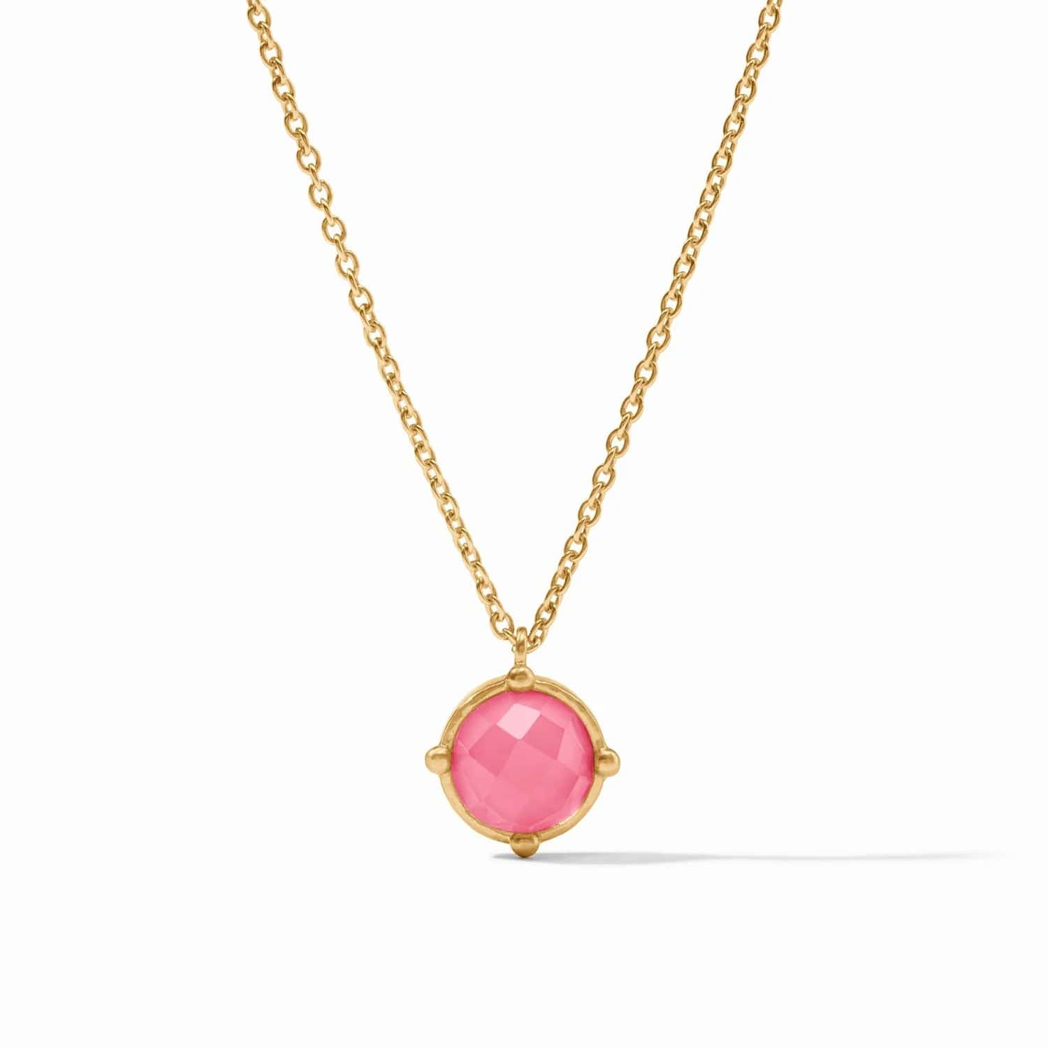 handmade gold nugget ring Honeybee Solitaire Necklace Iridescent Peony Pink