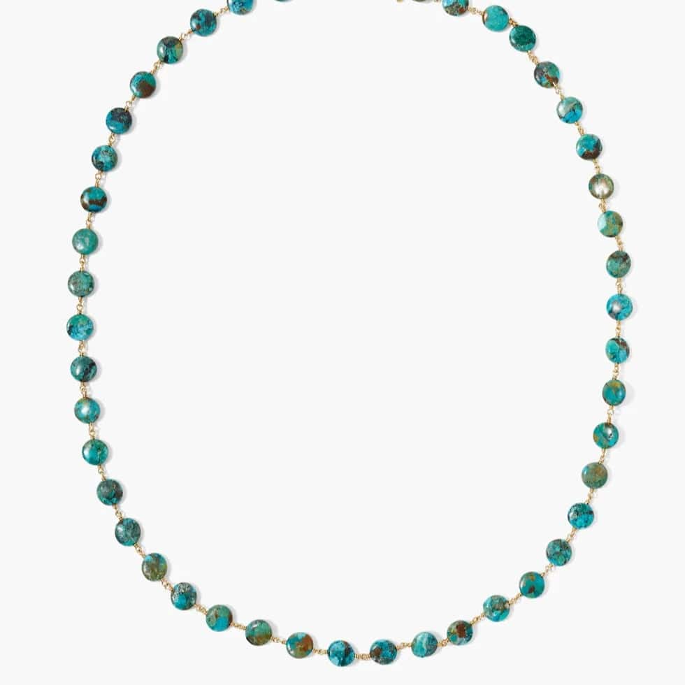 gold-plated figaro chain Santa Fe Necklace Turquoise