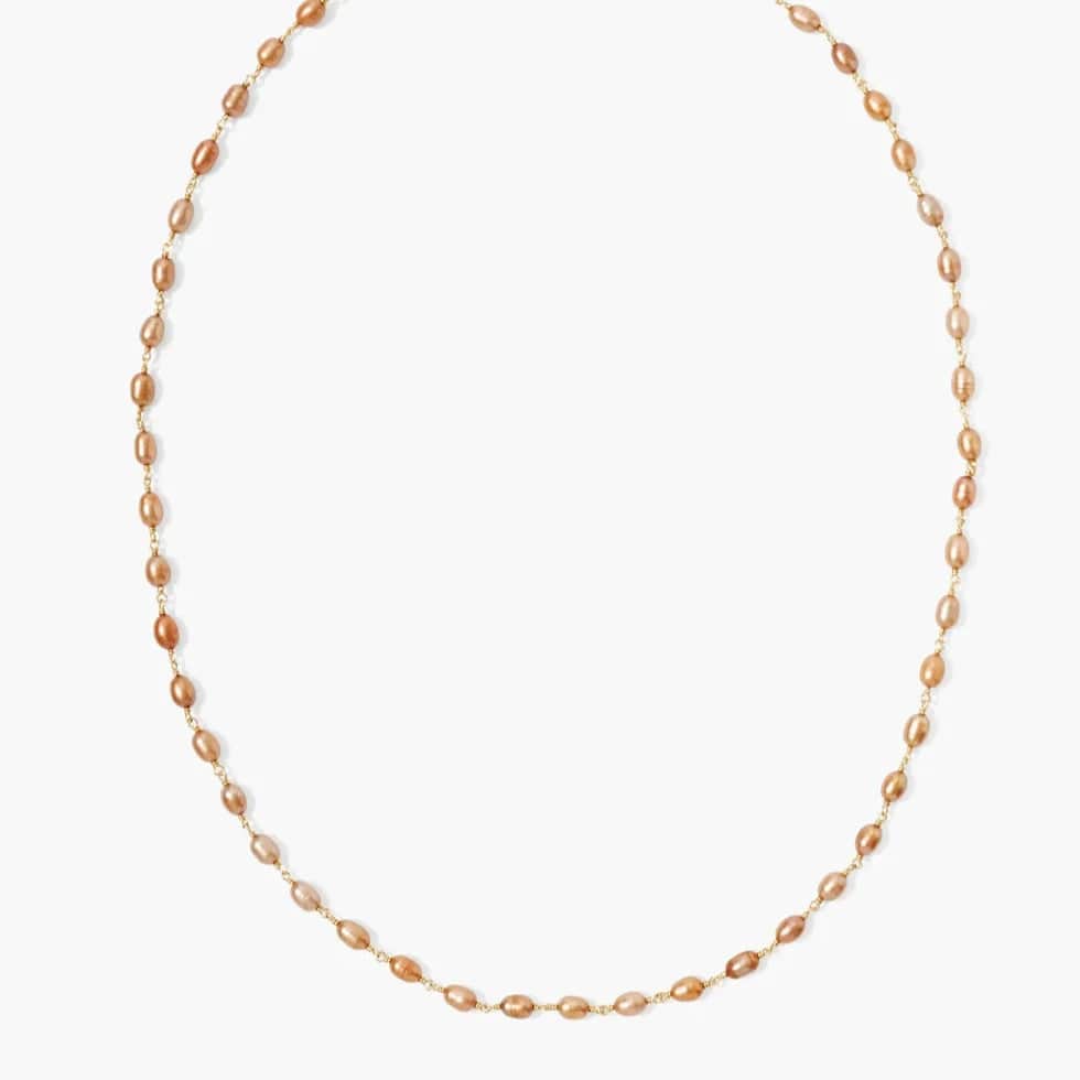 birthstone stacking rings set Santa Fe Necklace Copper Pearl