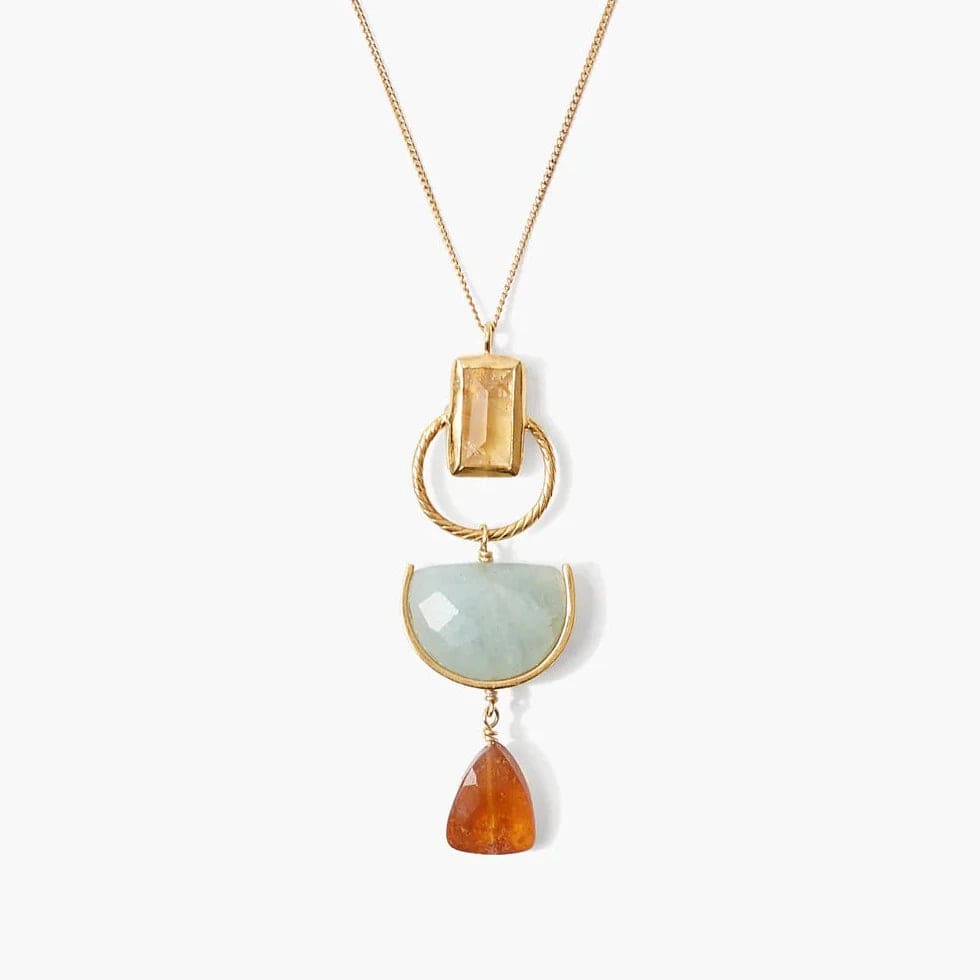 classic cubic zirconia pendant Elsie Necklace Multi Mix