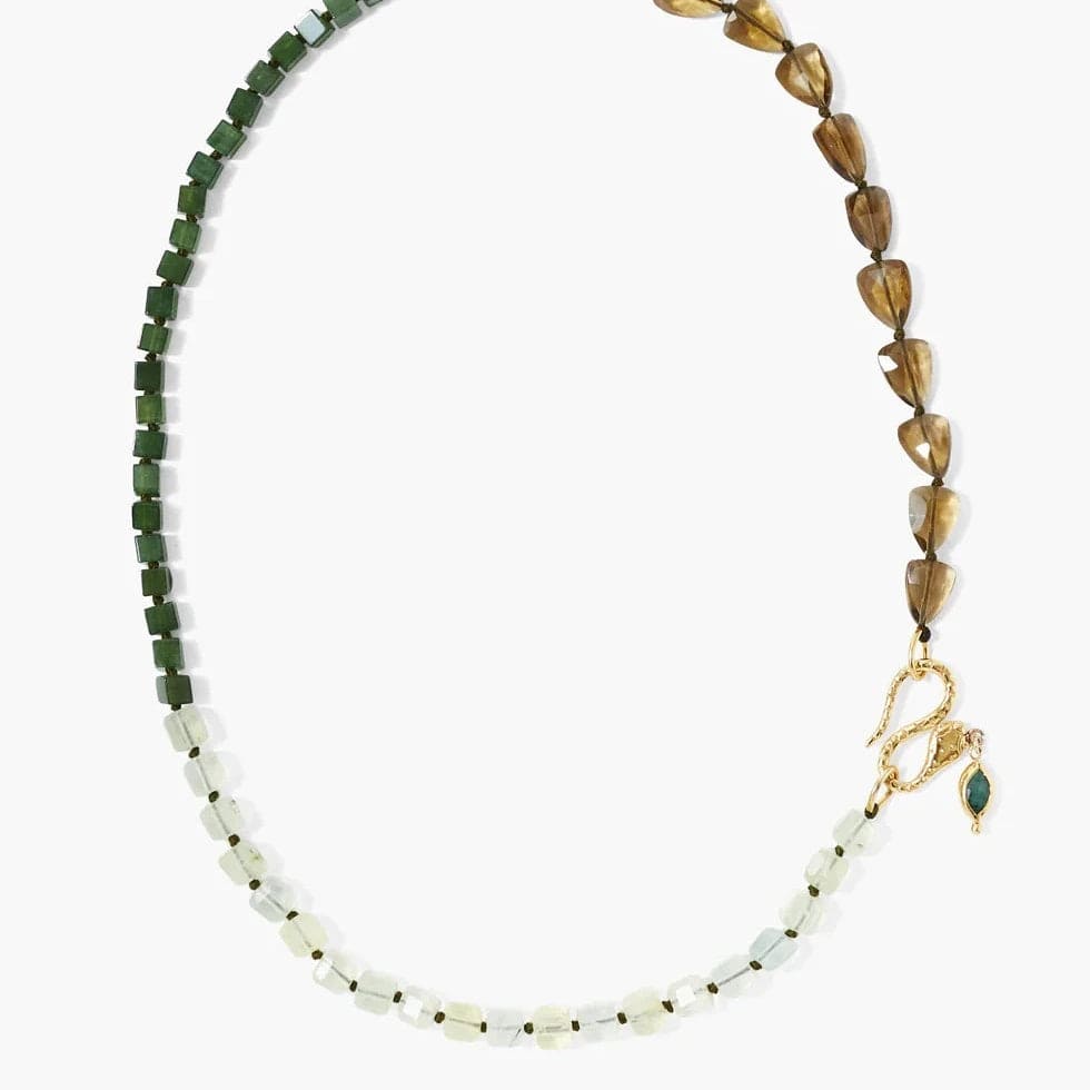 multi-gemstone eternity band Naomi Necklace Green Mix