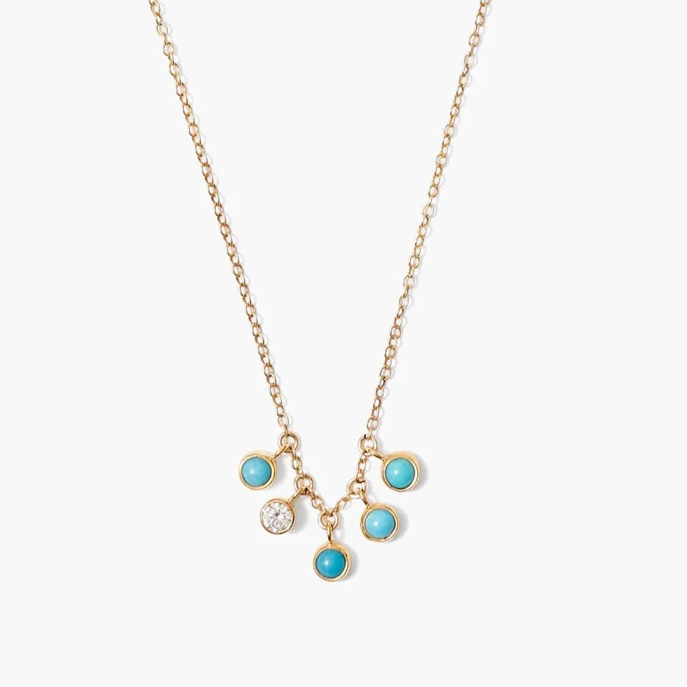 round-cut blue sapphire earrings Delilah Charm Necklace Turquoise Mix