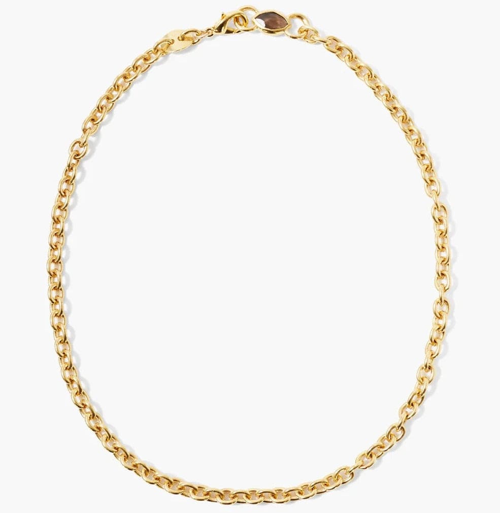 celestial sunburst ring gold Leona Chain Necklace Smoky Quartz