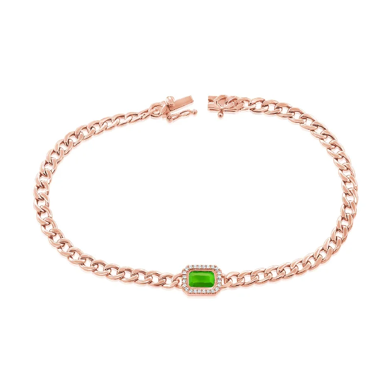antique silver charm bracelet OKGs Collection 14K Emerald Bracelet with Diamonds