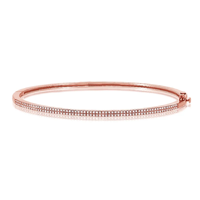 modern infinity signet ring OKGs Collection 14K Gold Bangle Bracelet with Diamonds
