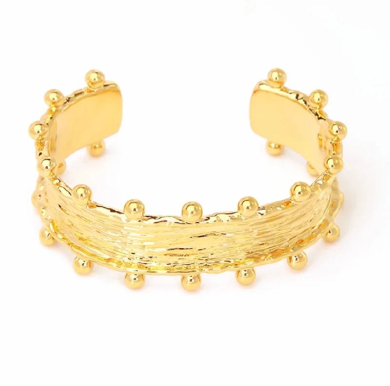 modern geometric gold ring Raina Studded Cuff
