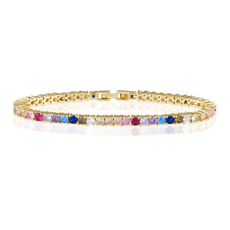 dainty gemstone choker necklace Rainbow Tennis Bracelet