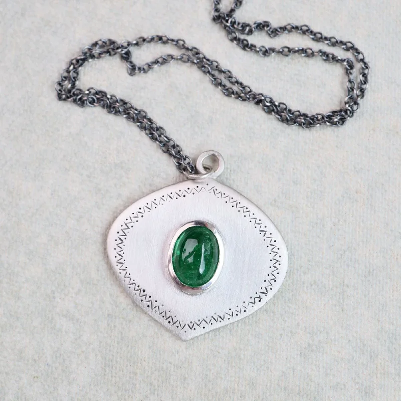 dainty gemstone chain bracelet One of a Kind Large Oval Tsavorite Sterling Silver Necklace